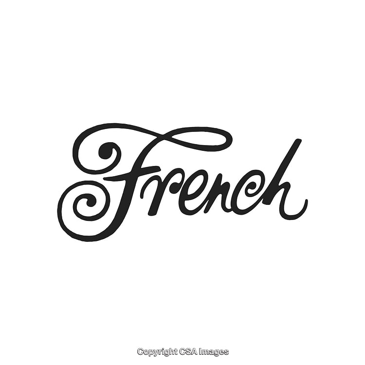 Elegant Script Typography Highlighting the Word French in Decorative Style