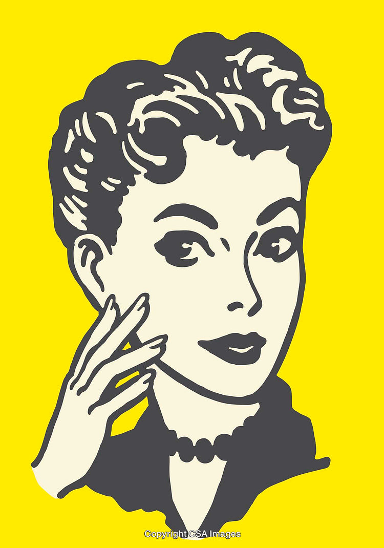 Retro-Style Pop Art Illustration of a Classy Woman in Elegant Pose