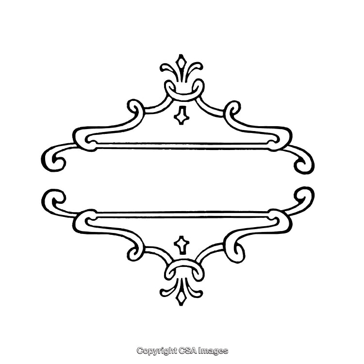 Ornate Black and White Decorative Border with Elegant Curve Design