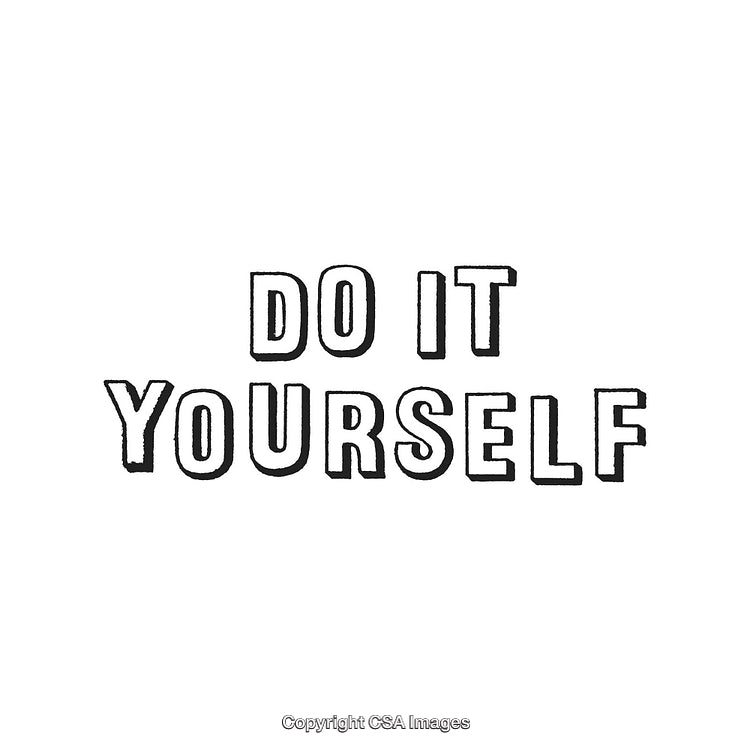 Black Stenciled 'Do It Yourself' Text on White Background