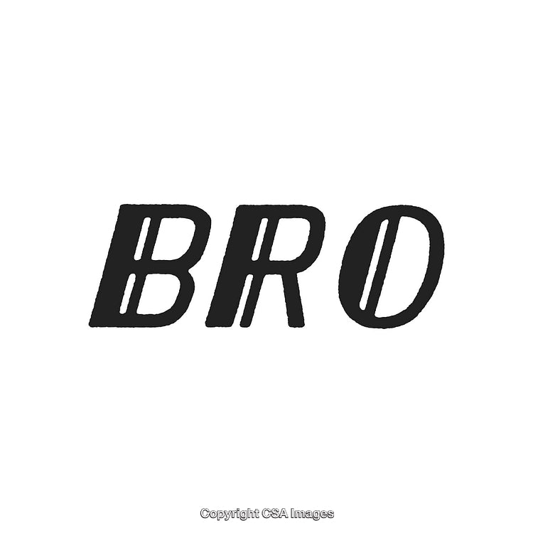 Stylized Black Text Reading 'BRO' with a Minimalist Design