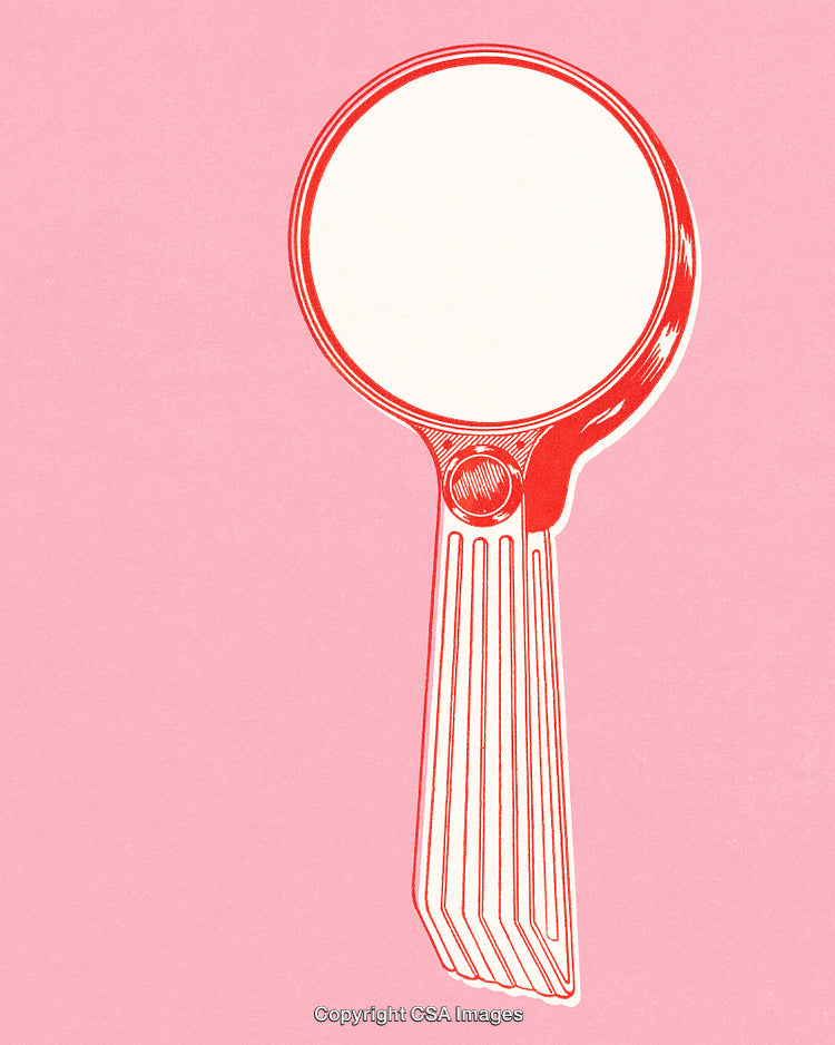 Red Graphic Key Illustration on a Pink Background Showing Minimalist Style