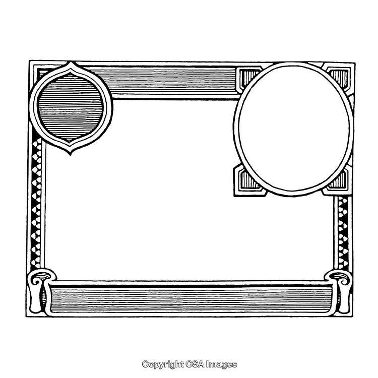 Elegant Vintage Black and White Decorative Frame Design