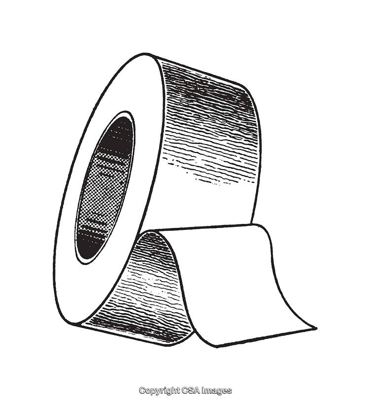 Black and White Line Art Illustration of Adhesive Roll Tape