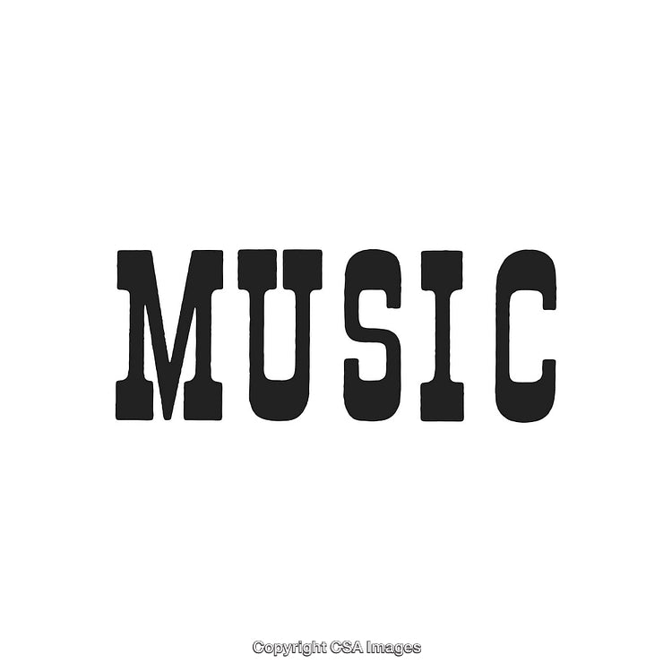 Bold Text Displaying the Word Music in Stylish Typography