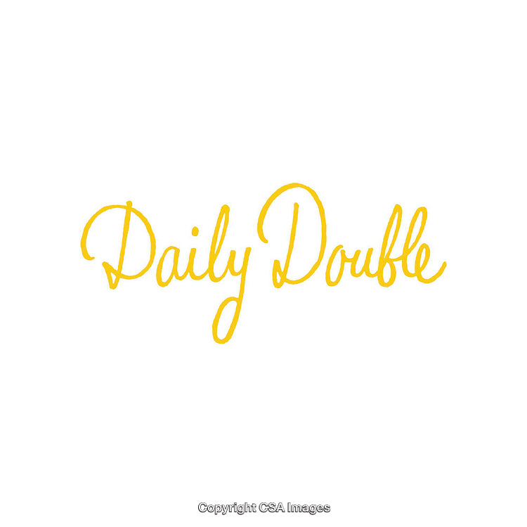 Elegant Script Typography Featuring the Text Daily Double in Bright Yellow
