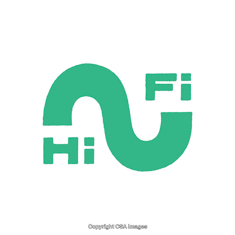 Minimalist Green Hi-Fi Logo on a White Background