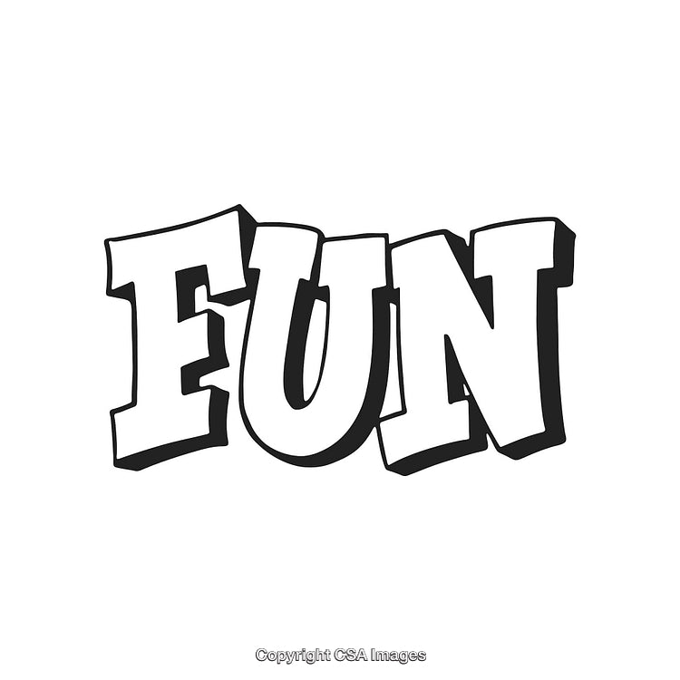 Black Hand-Drawn Fun Text on a White Background in Decorative Style