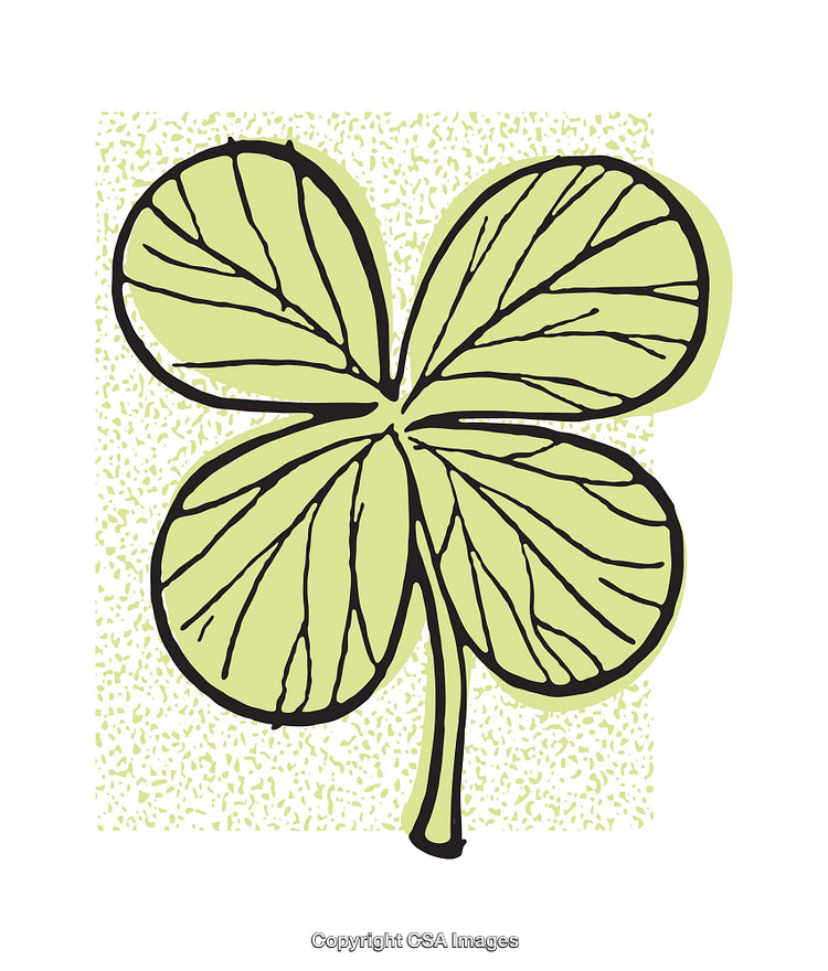 Illustrated Shamrock Design with Light Green and Sketch Style Lines