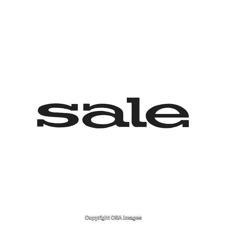 Modern Black and White Typography of the Word 'Sale' on a Plain Background