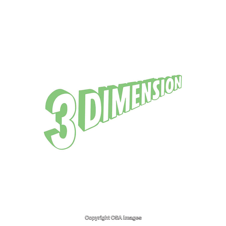 Three-Dimensional Text Design Highlighting Perspective and Depth in Green Tint