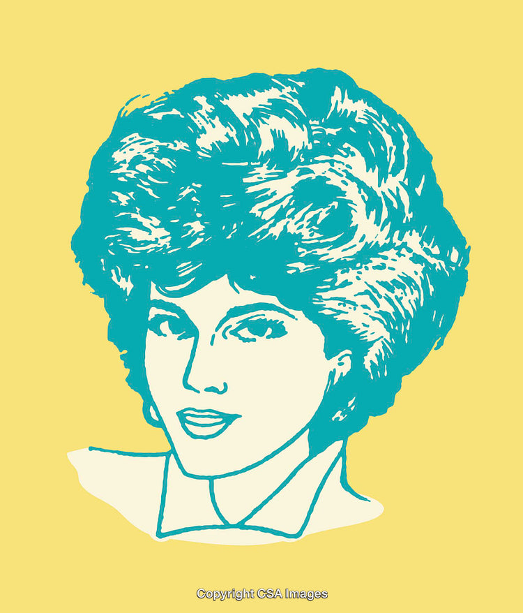 Retro Style Color Illustration of a Woman With a Stylish Hairdo