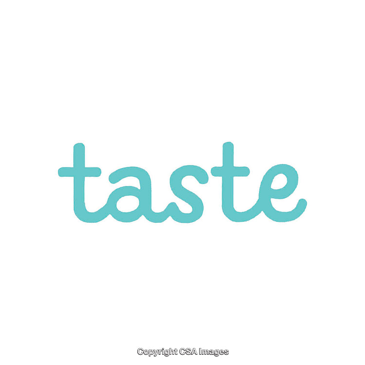 Minimalist Blue Text Design with the Word 'Taste' Highlighted