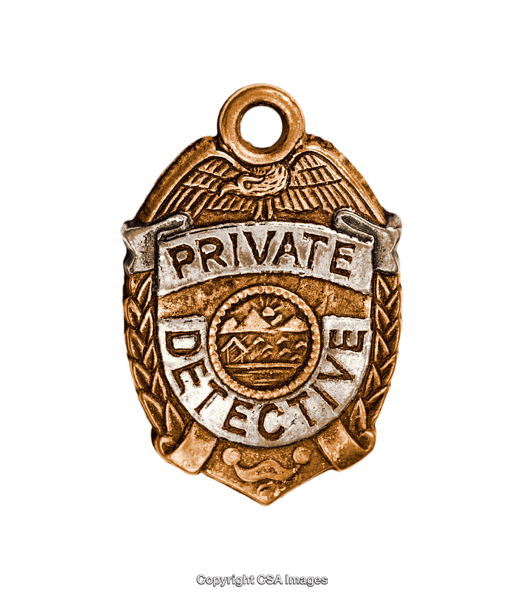 Vintage-Style Private Detective Badge with Detailed Engraving