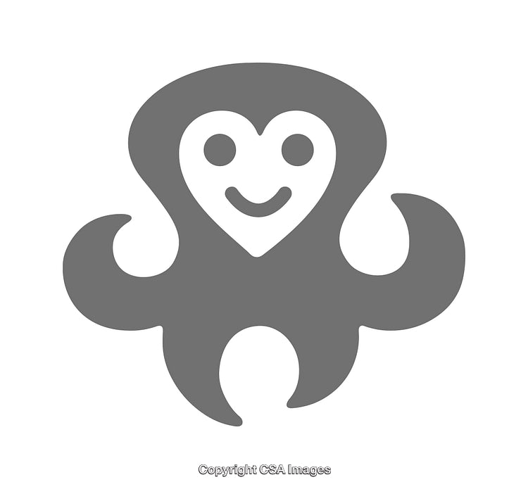 Cute Abstract Octopus Design with Heart-Shaped Face Icon