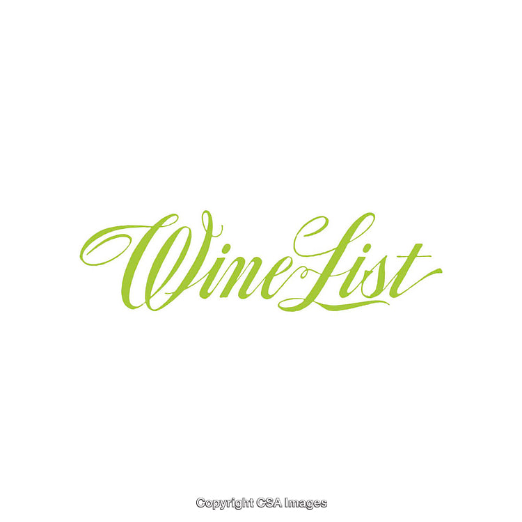 Elegant Green Calligraphy Design for Wine List Branding and Decor