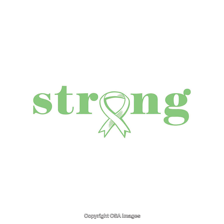 Green Ribbon Strong Typography Design Highlighting Support and Awareness