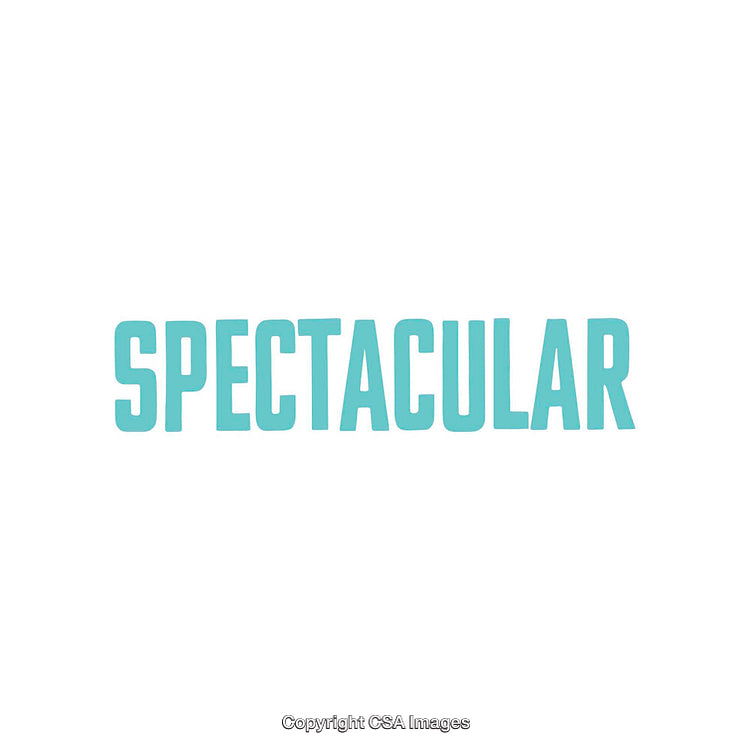 Blue Bold Spectacular Text on a White Background