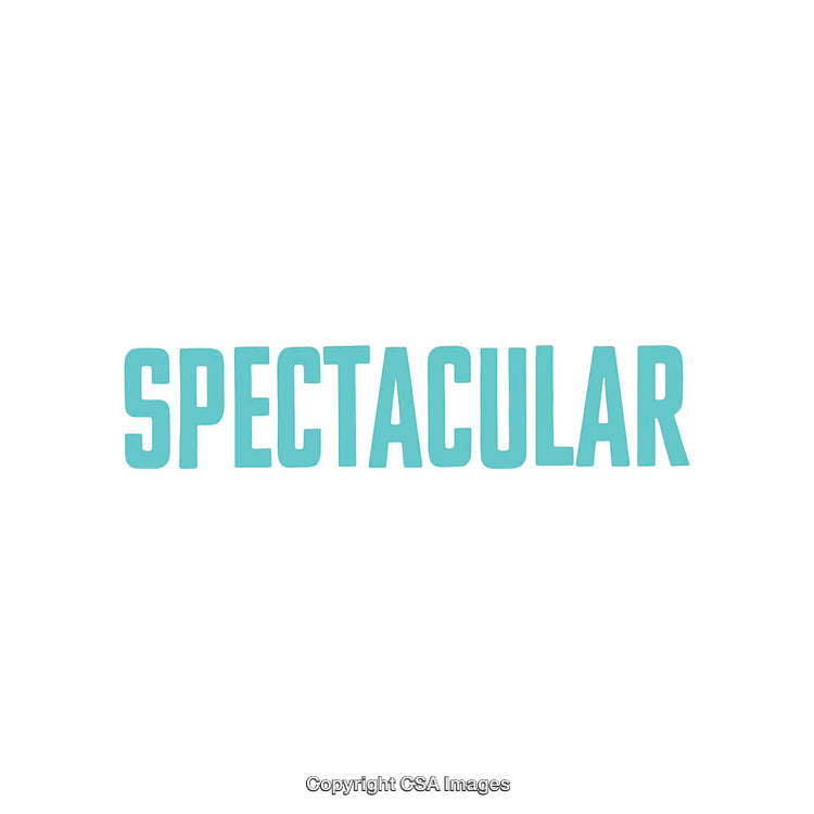 Blue Bold Spectacular Text on a White Background