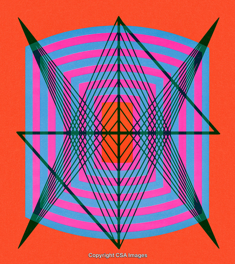 Abstract Geometric Shape Design With Vibrant Colors and Dynamic Symmetry