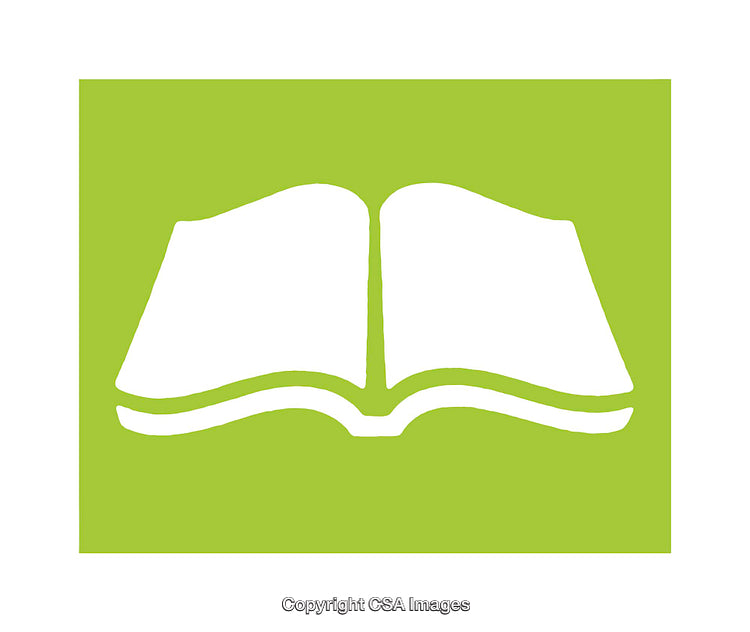 Simple Green Background with White Open Book Icon In Minimalist Style