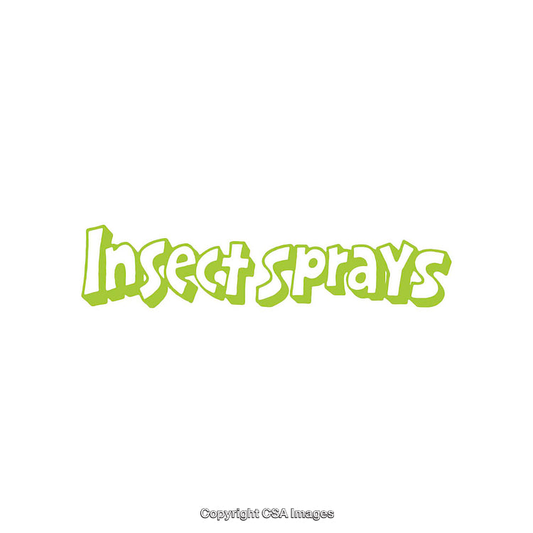 Green Wavy Font Reading 'Insect Sprays' on White Background