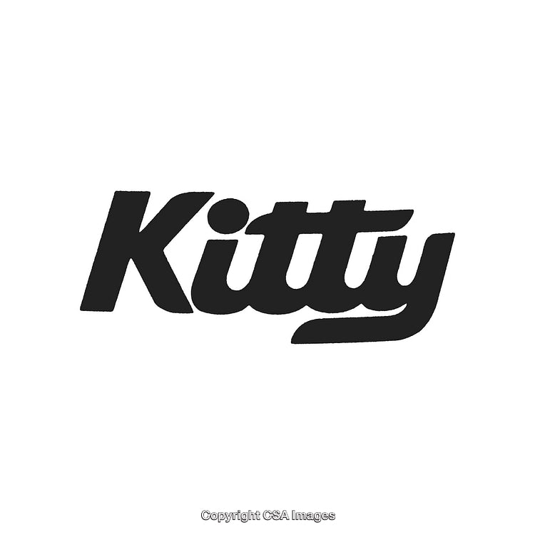 Stylized Black Kitty Text Logo on Clean White Background