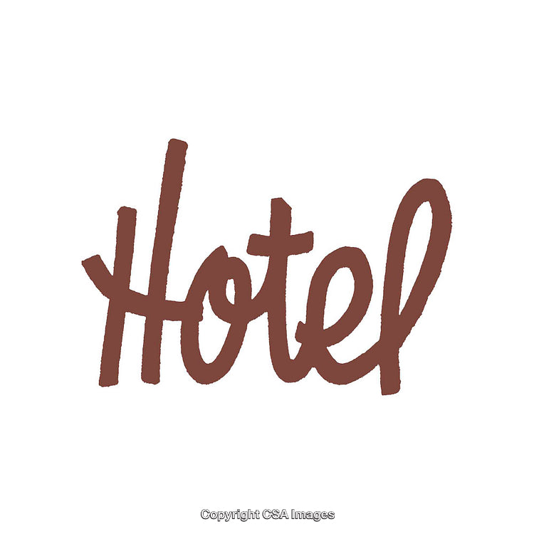 Handwritten Brown Lettering Design Featuring the Word 'Hotel'
