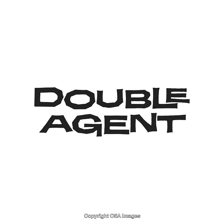 Bold Stenciled Double Agent Typography Design in Black and White