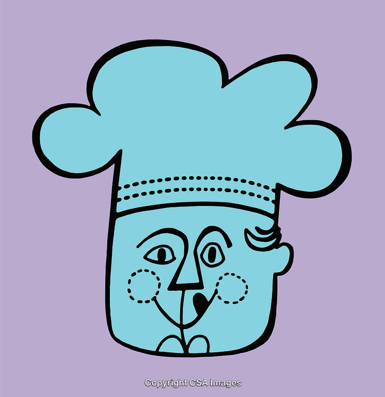 Whimsical Cartoon Illustration of a Chef in Vibrant Colors