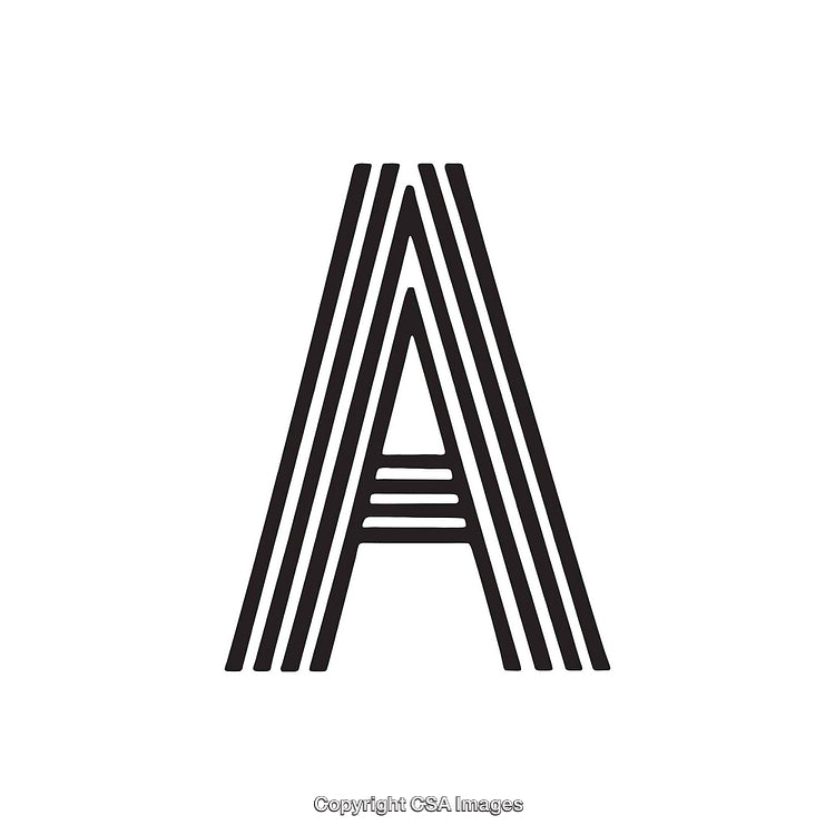 Stylized Monochrome Letter A Design With a Geometric Pattern