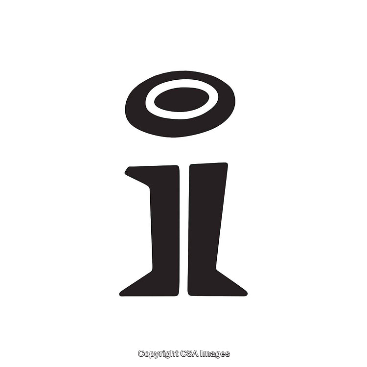 Minimalist Black Letter I with Halo Symbol on a White Background