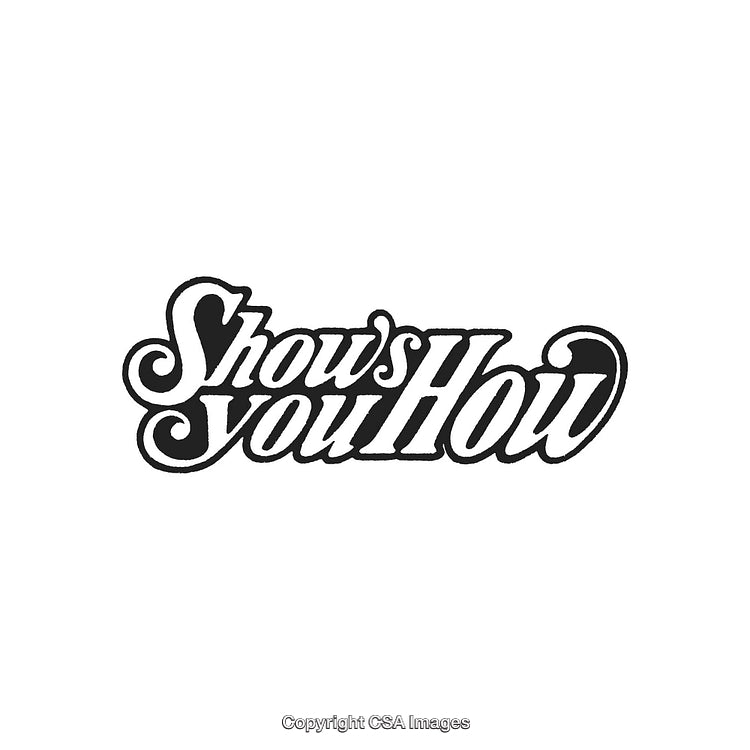 Black Vector Script Logotype With 'Shows You How' in Artistic Lettering