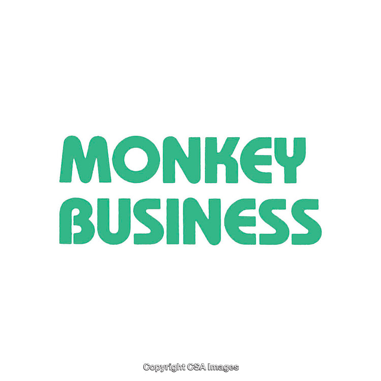 Playful Green Text Design Featuring Monkey Business Theme