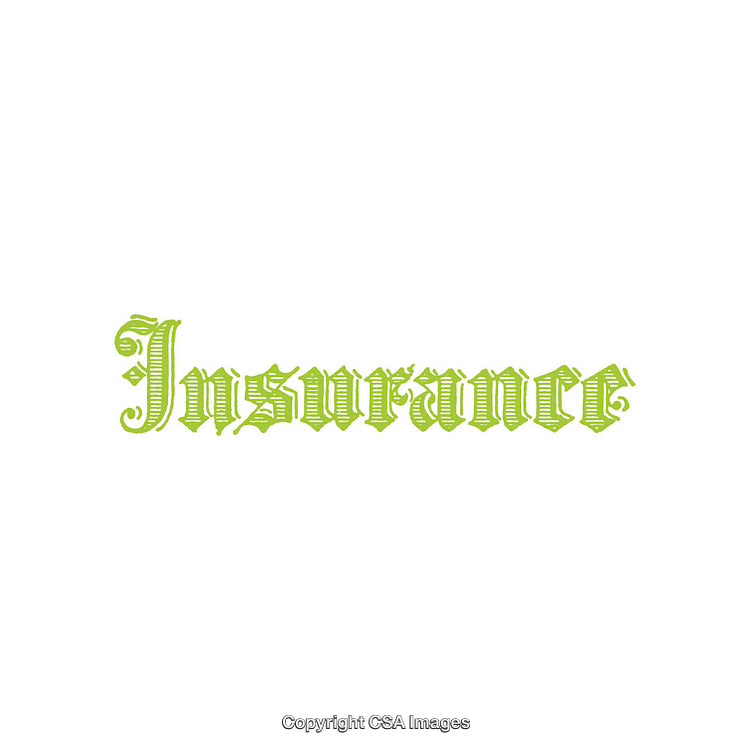 Green Text Graphic with the Word Insurance in Bold Calligraphy Style