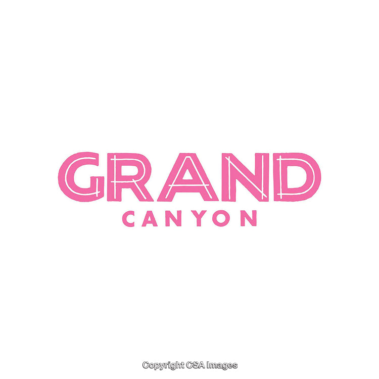 Bold Pink Typography Highlighting Grand Canyon's Name