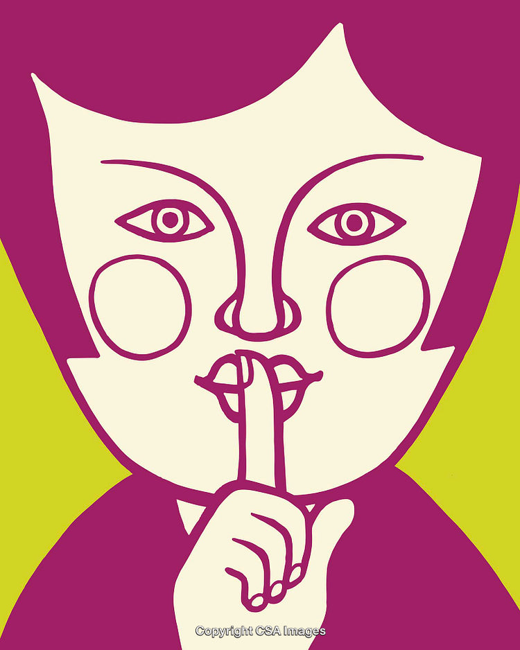 Pop Art Illustration of Person Whispering With Bold Colors