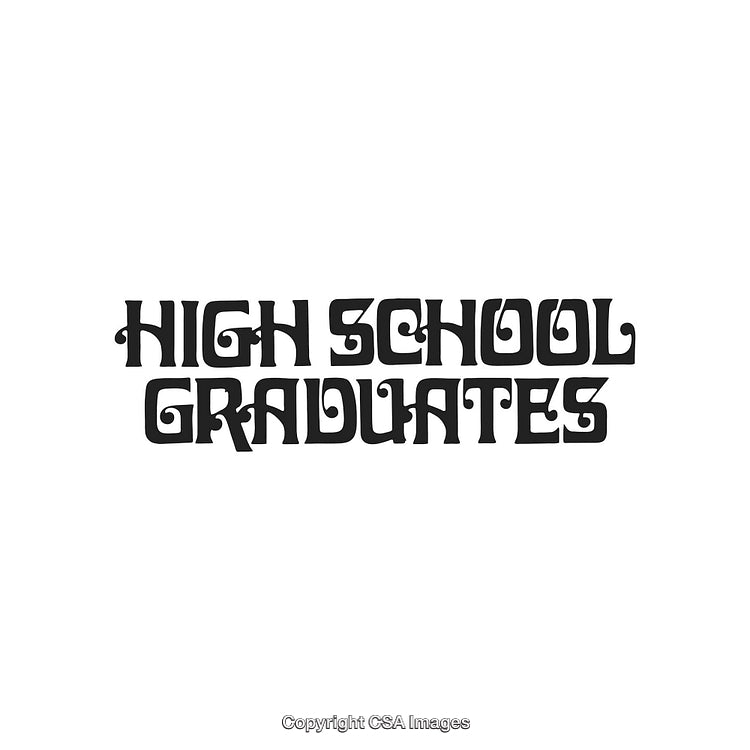 Decorative Typography Celebrating High School Graduation Milestone in Text Art