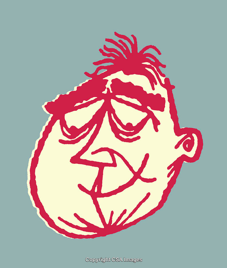 Hand-Drawn Artistic Caricature Featuring Bold Lines and Vibrant Colors