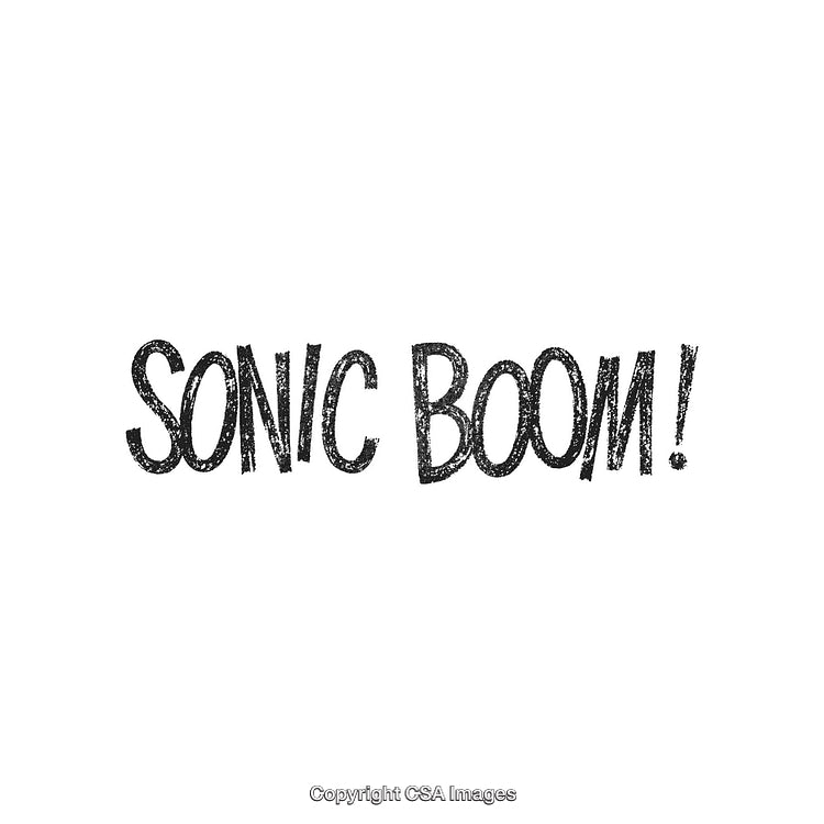 Stylized Graphic With Sonic Boom Phrase in Bold Handdrawn Typography