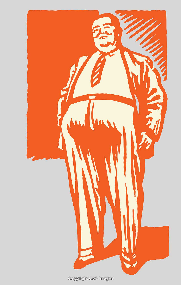 Colorful Line Art Illustration of a Confident Businessman in a Suit