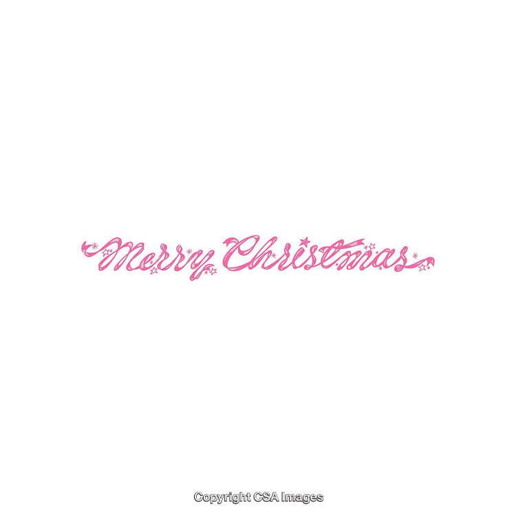 Elegant Pink Merry Christmas Text with a Festive Decorative Design