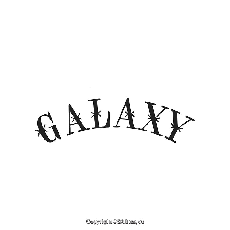 Elegant Galaxy Typography Design with Star Accents