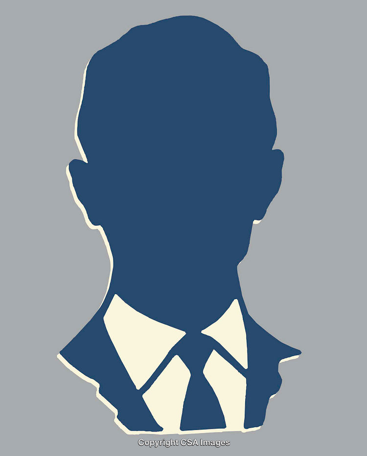 Minimalist Navy Silhouette of a Person in Business Attire