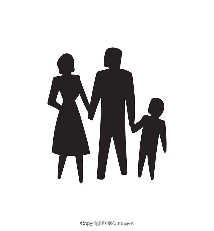 Silhouette of a Family Holding Hands Symbolizing Love and Togetherness