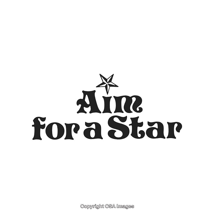 Inspirational Typography Design Featuring 'Aim for a Star' Motivational Quote