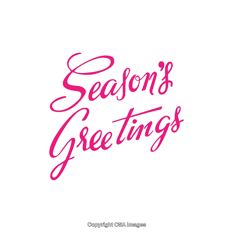 Elegant Seasonal Greetings Text in Pink Typography Design on White Background