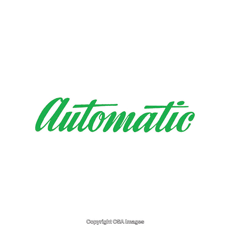 Green Stylized Automatic Typography on a White Background