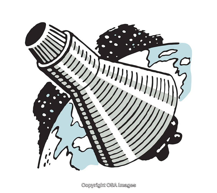 Retro Space Capsule Illustration Floating Above Planet Earth