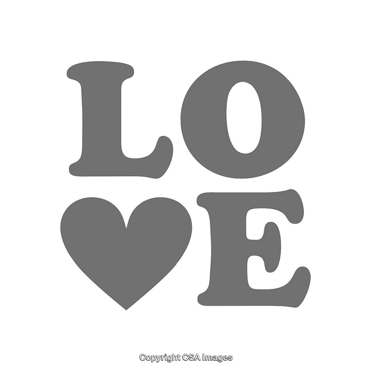 Monochrome Love Design Featuring Heart and Letters in Block Style